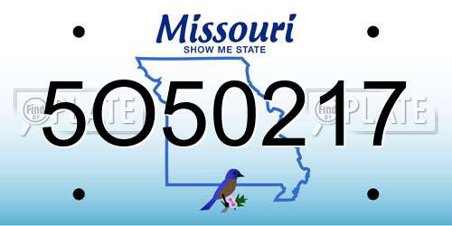 5O50217 Missouri License Plate