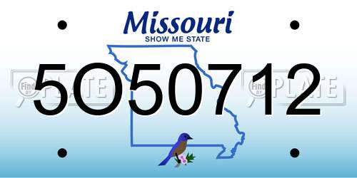 5O50712 Missouri License Plate