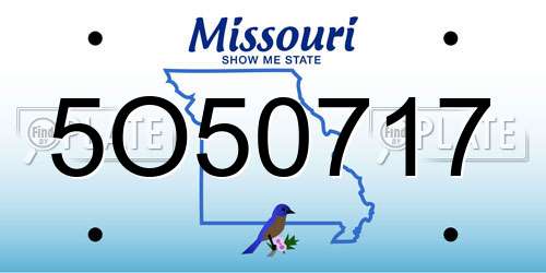 5O50717 Missouri License Plate