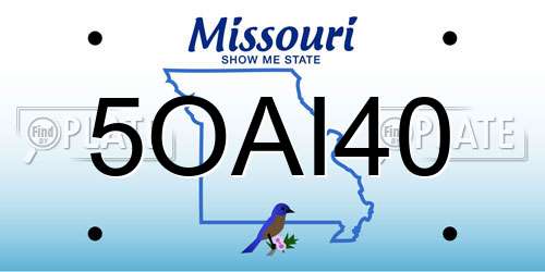 5OAI40 Missouri License Plate