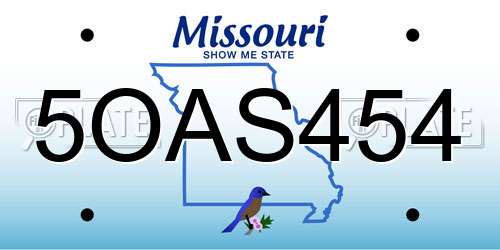 5OAS454 Missouri License Plate