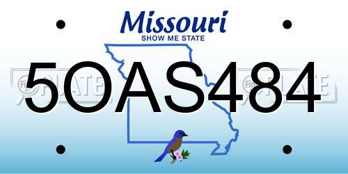5OAS484 Missouri License Plate