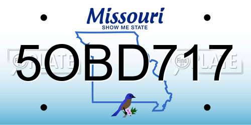 5OBD717 Missouri License Plate