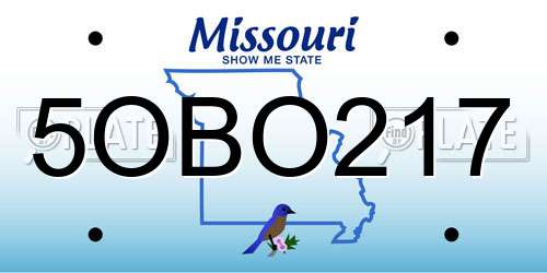 5OBO217 Missouri License Plate