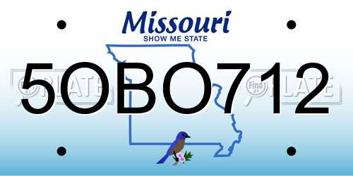 5OBO712 Missouri License Plate