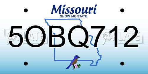 5OBQ712 Missouri License Plate