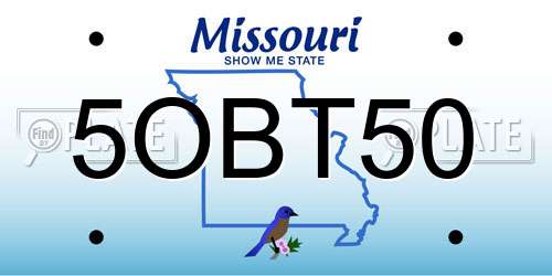 5OBT50 Missouri License Plate