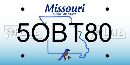 5OBT80 Missouri License Plate