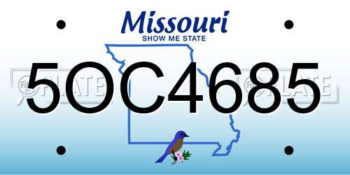 5OC4685 Missouri License Plate