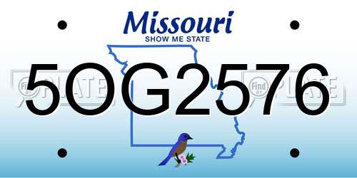 5OG2576 Missouri License Plate