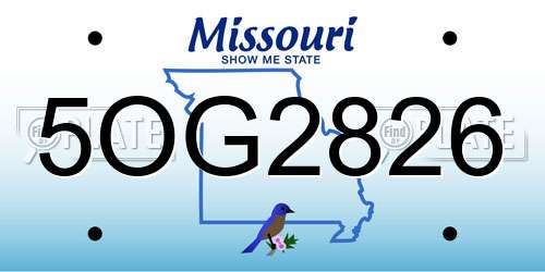 5OG2826 Missouri License Plate
