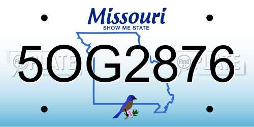 5OG2876 Missouri License Plate