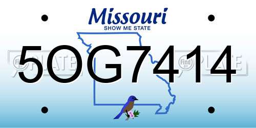 5OG7414 Missouri License Plate
