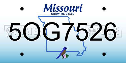 5OG7526 Missouri License Plate