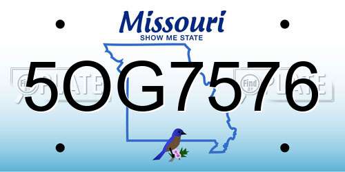 5OG7576 Missouri License Plate