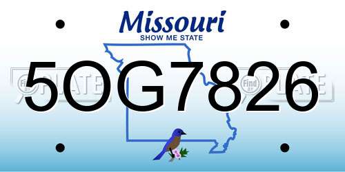 5OG7826 Missouri License Plate