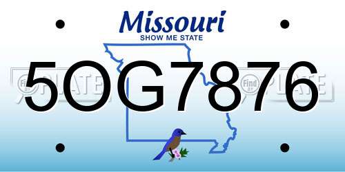 5OG7876 Missouri License Plate