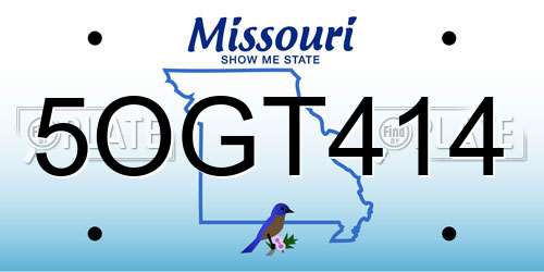 5OGT414 Missouri License Plate