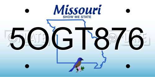 5OGT876 Missouri License Plate