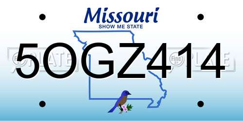 5OGZ414 Missouri License Plate