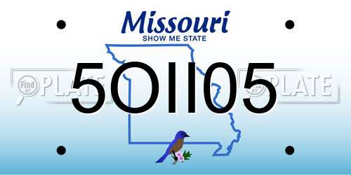 5OII05 Missouri License Plate