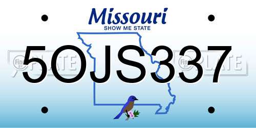 5OJS337 Missouri License Plate