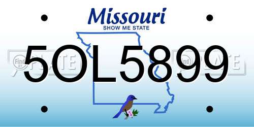 5OL5899 Missouri License Plate