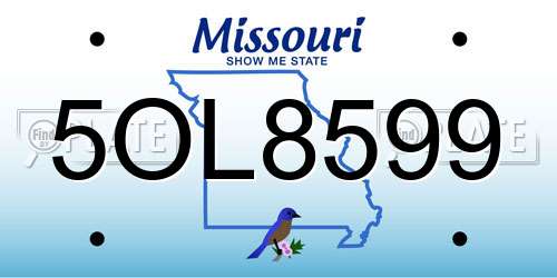 5OL8599 Missouri License Plate