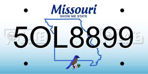 5OL8899 Missouri License Plate