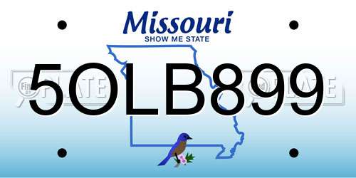 5OLB899 Missouri License Plate
