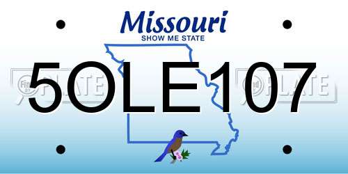 5OLE107 Missouri License Plate