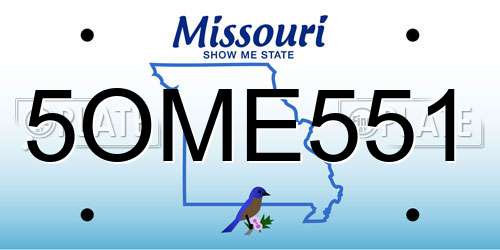5OME551 Missouri License Plate