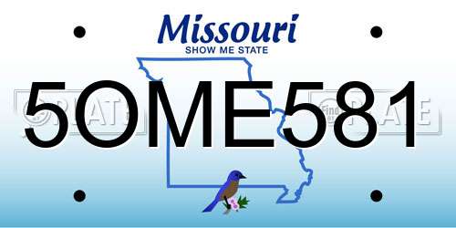 5OME581 Missouri License Plate
