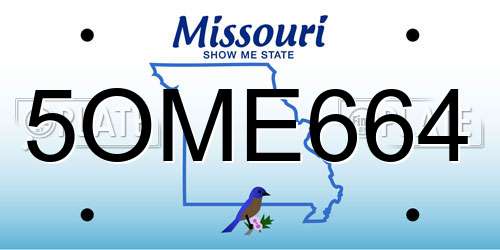 5OME664 Missouri License Plate