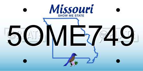 5OME749 Missouri License Plate