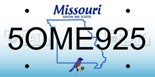 5OME925 Missouri License Plate