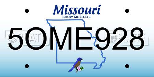 5OME928 Missouri License Plate