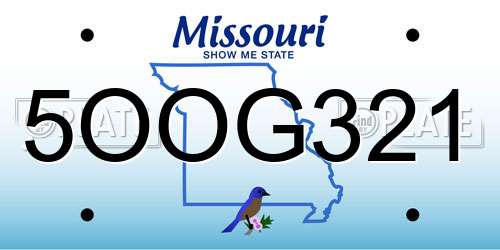 5OOG321 Missouri License Plate