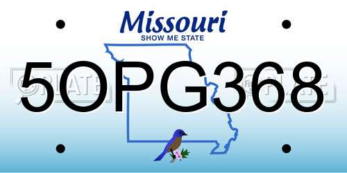 5OPG368 Missouri License Plate