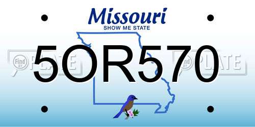 5OR570 Missouri License Plate