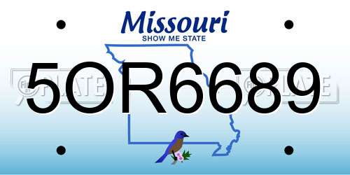 5OR6689 Missouri License Plate