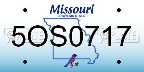 5OS0717 Missouri License Plate