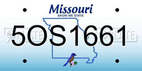 5OS1661 Missouri License Plate