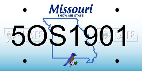 5OS1901 Missouri License Plate