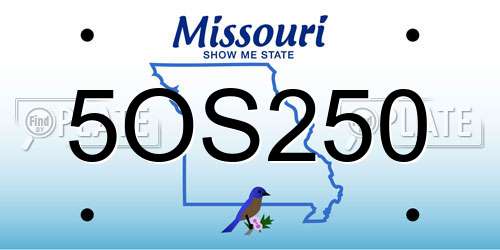 5OS250 Missouri License Plate
