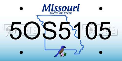 5OS5105 Missouri License Plate