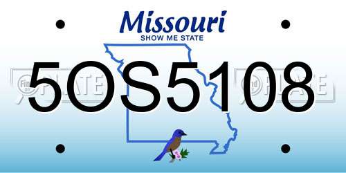 5OS5108 Missouri License Plate