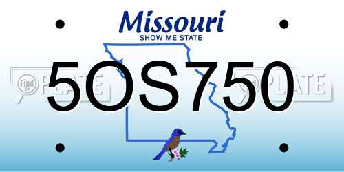 5OS750 Missouri License Plate