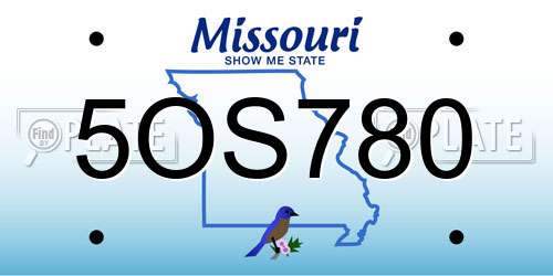 5OS780 Missouri License Plate