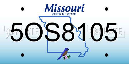 5OS8105 Missouri License Plate